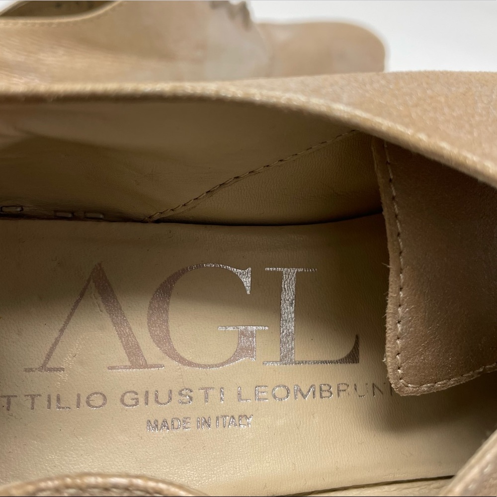 AGL Juliet Rose Gold Metallic Cork Platform Oxfords Shoes 40 - Picture 11 of 13